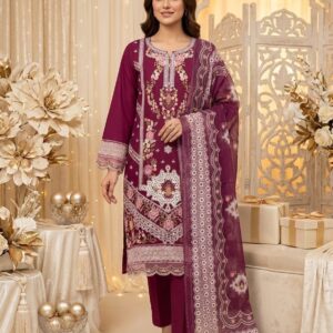 3 piece Embroidered Winter Cotton-7