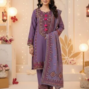 3 piece Embroidered Winter Cotton-11