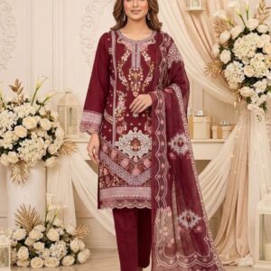 3 piece Embroidered Winter Cotton-13