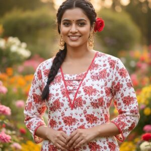 Crimson Bloom Lawn Co-ord Set